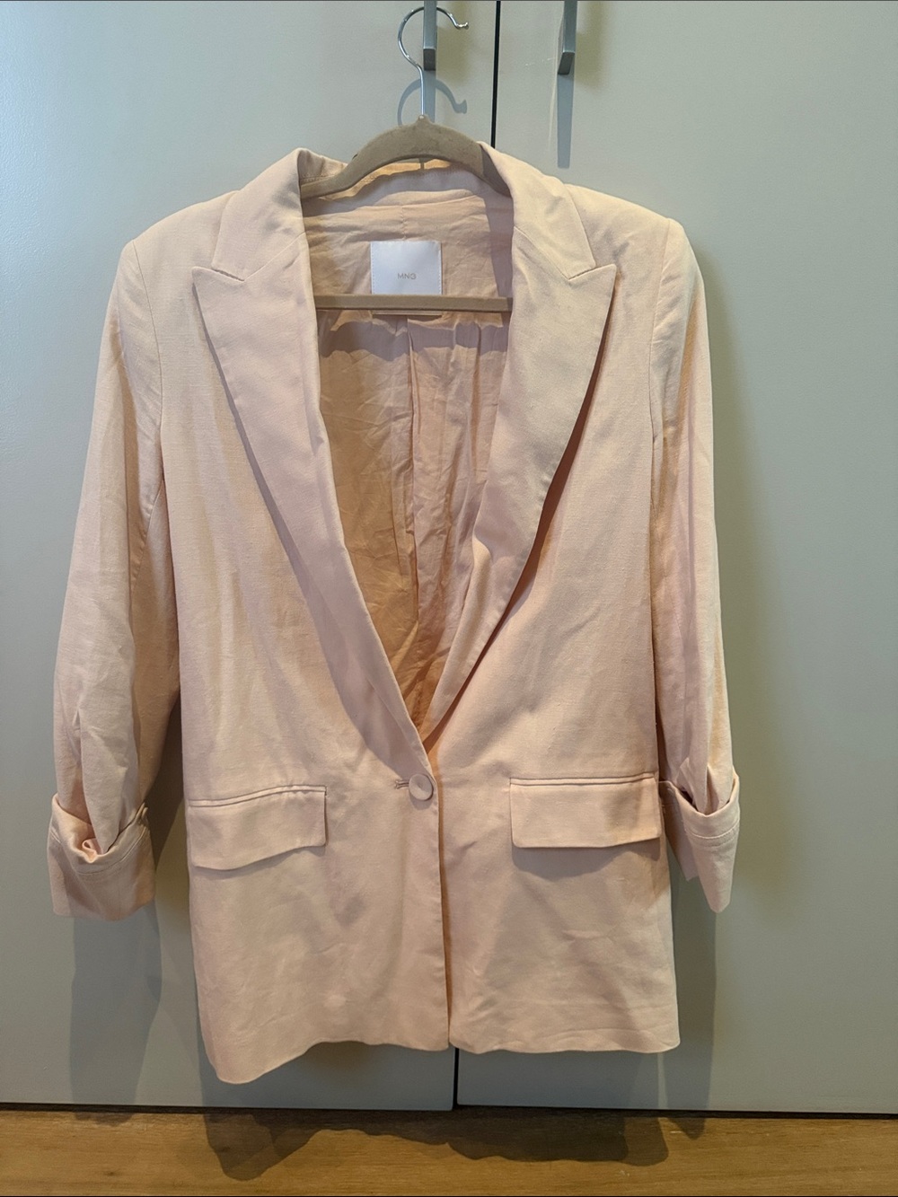 Mango Pale Pink Single-Button Women's Blazer